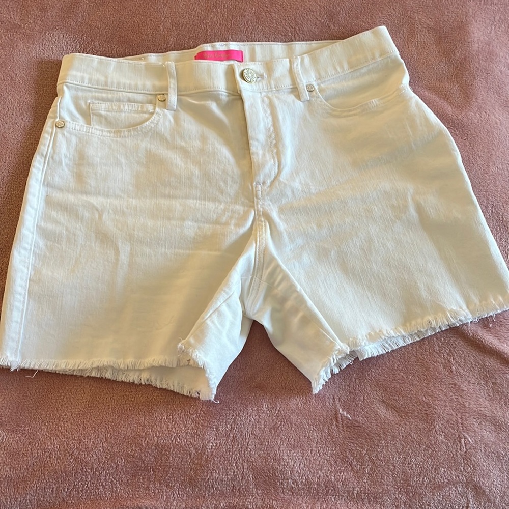 White Jean shorts